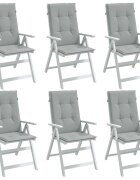 vidaXL Възглавници за стол 6 бр меланж светлосиви 120x50x4 см плат