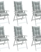 vidaXL Възглавници за стол 6 бр меланж светлосиви 120x50x7 см плат