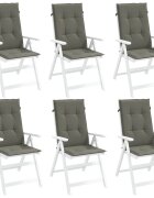 vidaXL Възглавници за стол 6 бр меланж тъмносиви 120x50x4 см плат