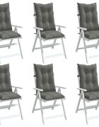 vidaXL Възглавници за стол 6 бр меланж тъмносиви 120x50x7 см плат