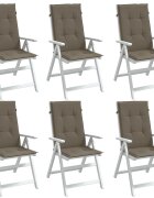 vidaXL Възглавници за стол 6 бр меланж таупе 120x50x4 см плат