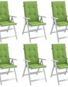 vidaXL Възглавници за стол 6 бр меланж зелени 120x50x4 см плат