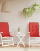 vidaXL Възглавници за стол с облегалка 2 бр червени 120x50x3 см плат