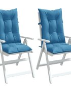 vidaXL Възглавници за столове 2 бр меланж сини 120x50x7 см плат