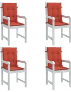 vidaXL Възглавници за столове 4 бр меланж червени 100x50x4 см плат