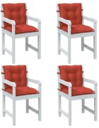 vidaXL Възглавници за столове 4 бр меланж червени 100x50x7 см плат