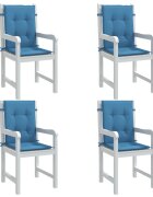 vidaXL Възглавници за столове 4 бр меланж сини 100x50x4 см плат