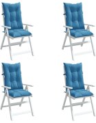 vidaXL Възглавници за столове 4 бр меланж сини 120x50x7 см плат