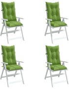 vidaXL Възглавници за столове 4 бр меланж зелени 120x50x7 см плат
