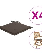 vidaXL Възглавници за столове 4 бр таупе 40x40x3 см Оксфорд плат