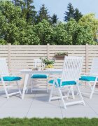 vidaXL Възглавници за столове 4 бр тюркоаз 40x40x7 см плат