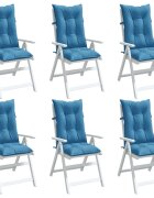 vidaXL Възглавници за столове 6 бр меланж сини 120x50x7 см плат