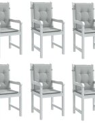 vidaXL Възглавници за столове 6 бр меланж светлосиви 100x50x4 см плат