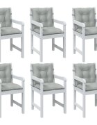 vidaXL Възглавници за столове 6 бр меланж светлосиви 100x50x7 см плат