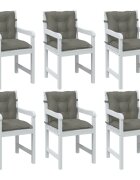 vidaXL Възглавници за столове 6 бр меланж тъмносиви 100x50x7 см плат