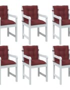 vidaXL Възглавници за столове 6 бр меланж виненочервени 100x50x7 см