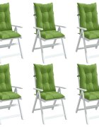 vidaXL Възглавници за столове 6 бр меланж зелени 120x50x7 см плат