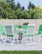 vidaXL Възглавници за столове с облегалки 6 бр зелени 120x50x3 см плат