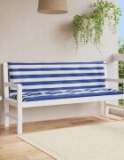vidaXL Възглавници за външни пейки 2 бр синьо-бели 150x50x7 см плат