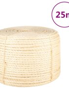 vidaXL Въже 100% сизал 12 мм 25 м