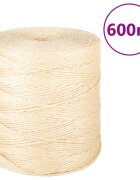 vidaXL Въже 100% сизал 2 мм 600 м