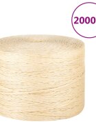 vidaXL Въже 100% сизал 3 мм 2000 м