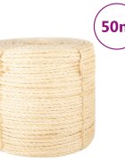 vidaXL Въже 100% сизал 6 мм 50 м