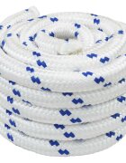 vidaXL Въже за лодка 3 mm 5 m Бяло и синьо ПП