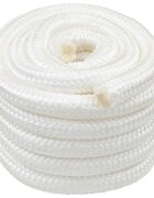vidaXL Въже за лодка 4 mm 5 m Бяло