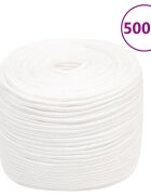 vidaXL Въже за лодка бяло 10 мм 500 м полипропилен