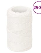 vidaXL Въже за лодка бяло 2 мм 250 м полипропилен