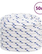 vidaXL Въже за лодка бяло 20 мм 50 м полипропилен