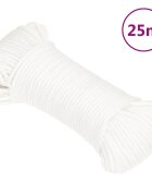 vidaXL Въже за лодка бяло 5 мм 25 м полипропилен