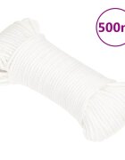 vidaXL Въже за лодка бяло 5 мм 500 м полипропилен