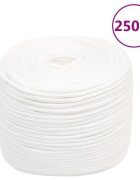 vidaXL Въже за лодка бяло 8 мм 250 м полипропилен
