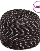 vidaXL Въже за лодка черно 10 мм 500 м полипропилен