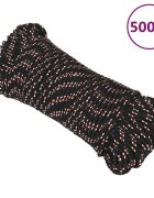 vidaXL Въже за лодка черно 4 мм 500 м полипропилен