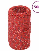 vidaXL Въже за лодка Червено 2 мм 50 м полипропилен