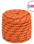 vidaXL Въже за лодка оранжево 16 мм 100 м полипропилен