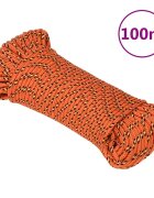 vidaXL Въже за лодка оранжево 5 мм 100 м полипропилен