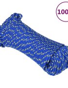 vidaXL Въже за лодка синьо 3 мм 100 м полипропилен