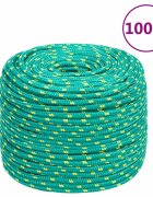 vidaXL Въже за лодка зелено 10 мм 100 м полипропилен