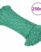 vidaXL Въже за лодка зелено 3 мм 250 м полипропилен