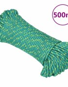 vidaXL Въже за лодка зелено 4 мм 500 м полипропилен
