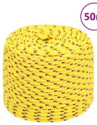 vidaXL Въже за лодка жълто 8 мм 50 м полипропилен