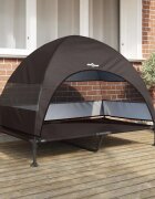 vidaXL Вдигната кучешка легло 127 x 81 x 108 см Текстил и стомана