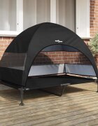 vidaXL Вдигната кучешка легло 127 x 81 x 108 см Текстил и стомана