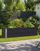 vidaXL Вдигната леха за градина Антрацит 100 x 40 x 24 см Стомана