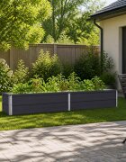 vidaXL Вдигната леха за градина Антрацит 160 x 40 x 24 см Стомана