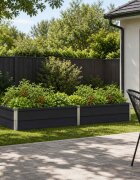 vidaXL Вдигната леха за градина Антрацит 160 x 80 x 24 см Стомана